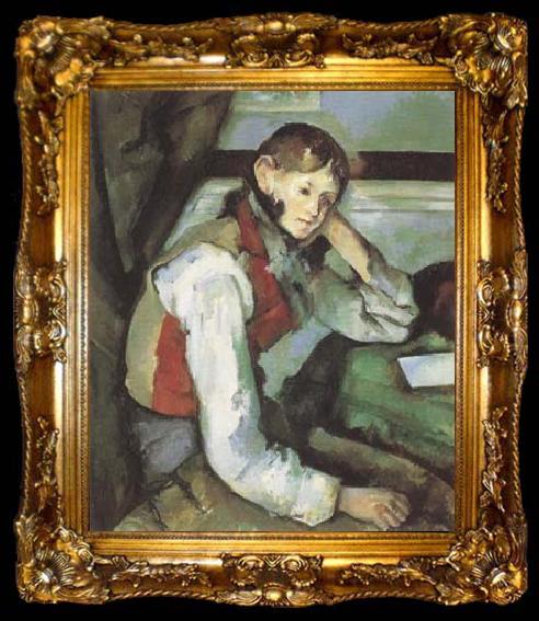 framed  Paul Cezanne Boy with a Red Waistcoat (mk09), ta009-2